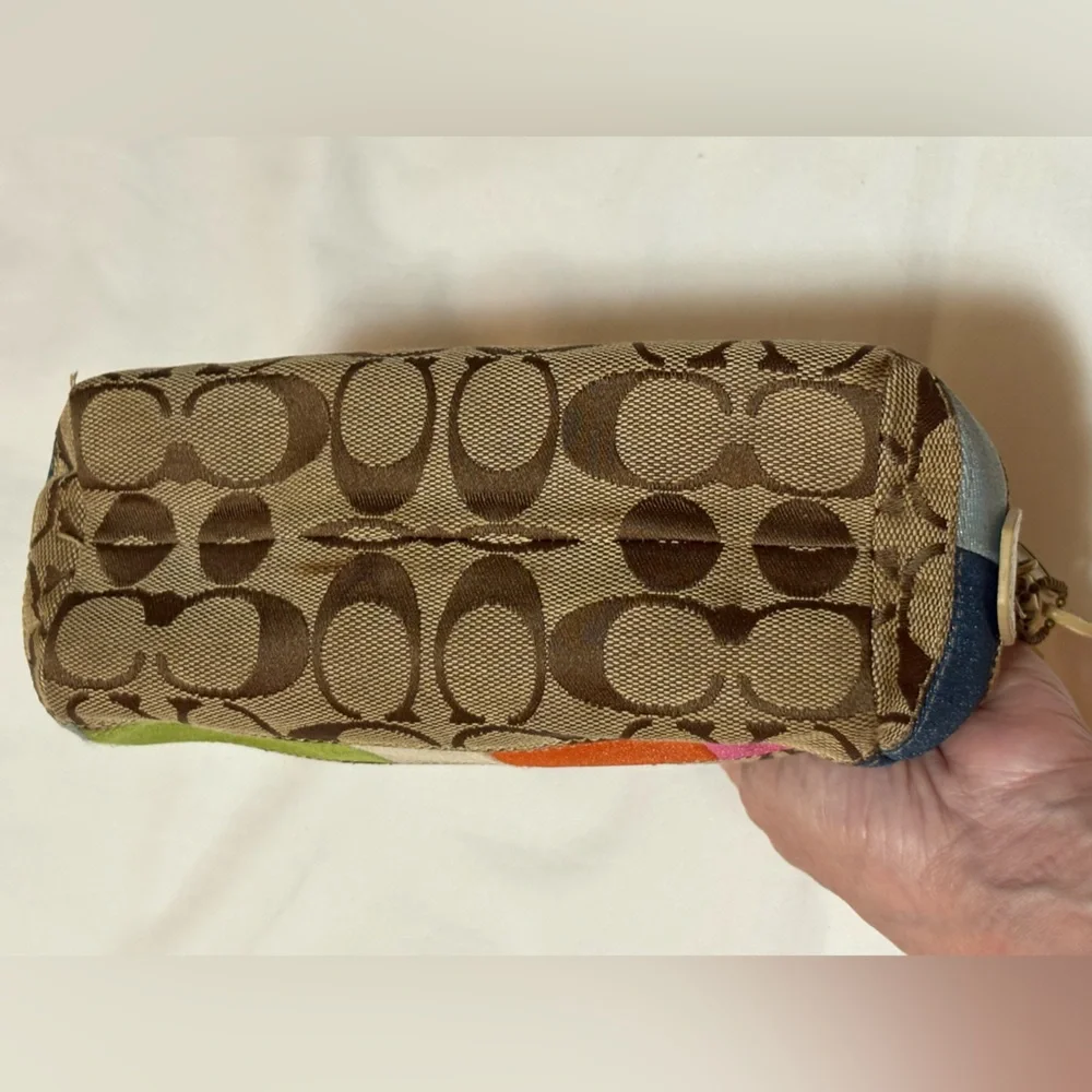 Vintage Coach Signature Stripe Cosmetic Bag/ Pouch - Picture 4 of 6